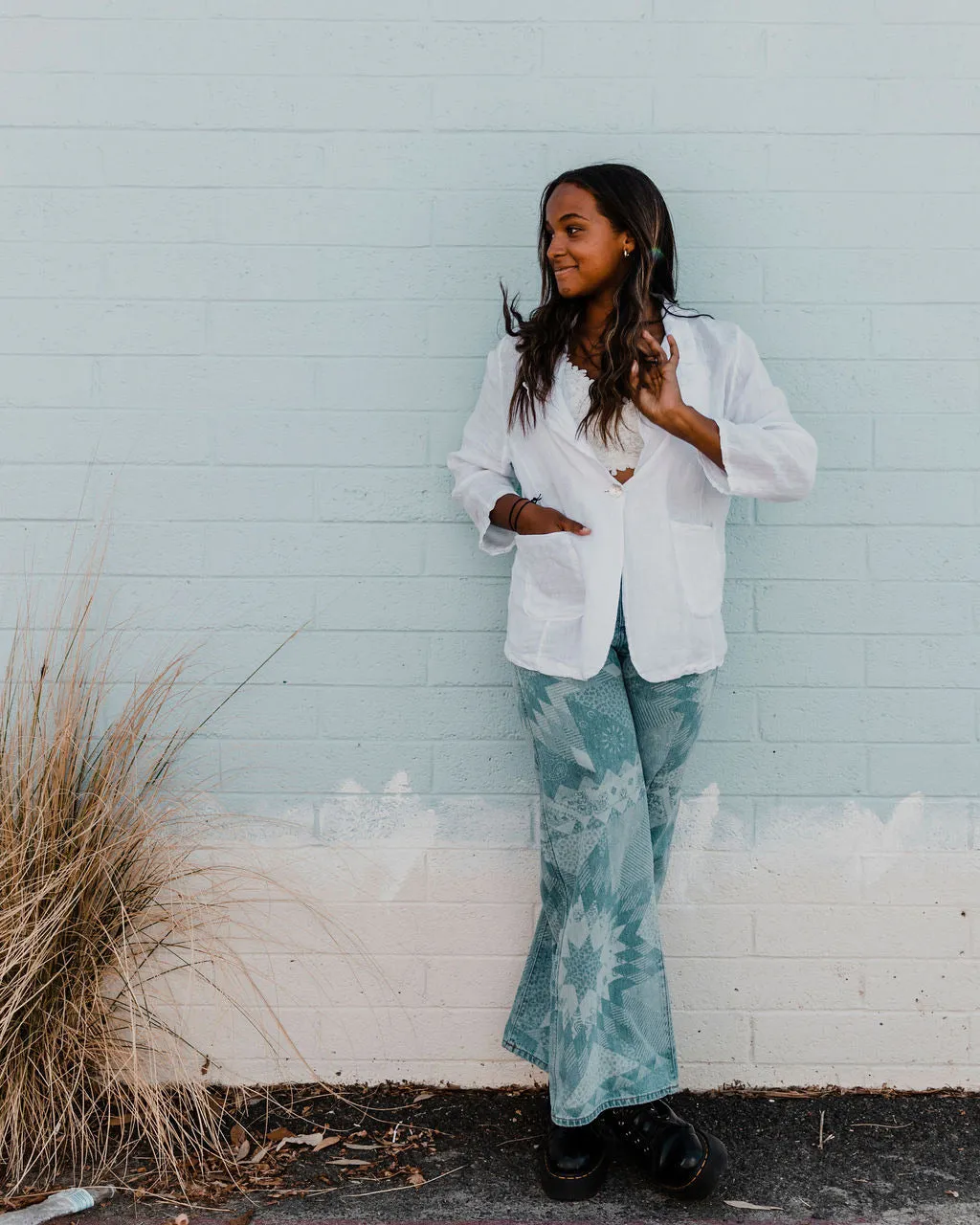 100% Linen Blazer, "Sun-Kissed Linen Cardigan Blazer"