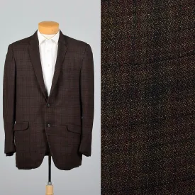 1950s Mens Lightweight Summer Jacket in Brown Plaid