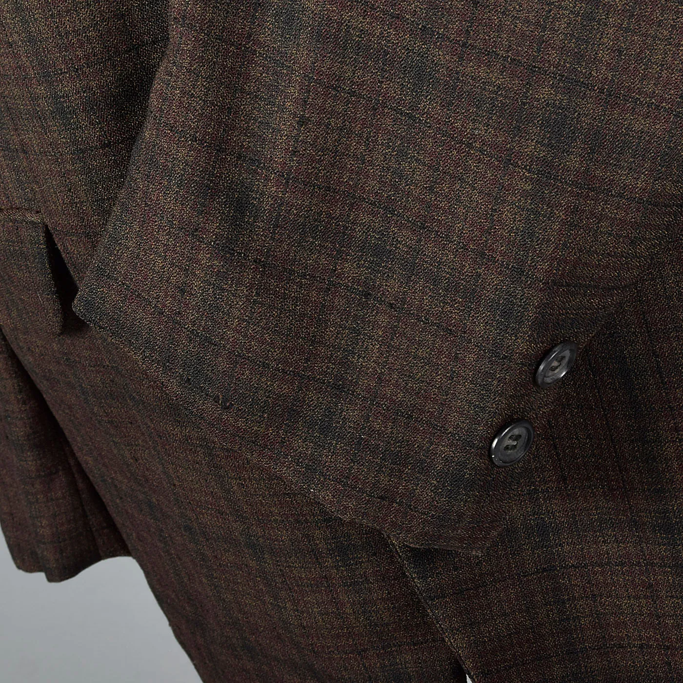 1950s Mens Lightweight Summer Jacket in Brown Plaid
