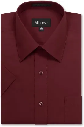 Allsense Mens Regular-Fit Short-Sleeve Dress Shirt