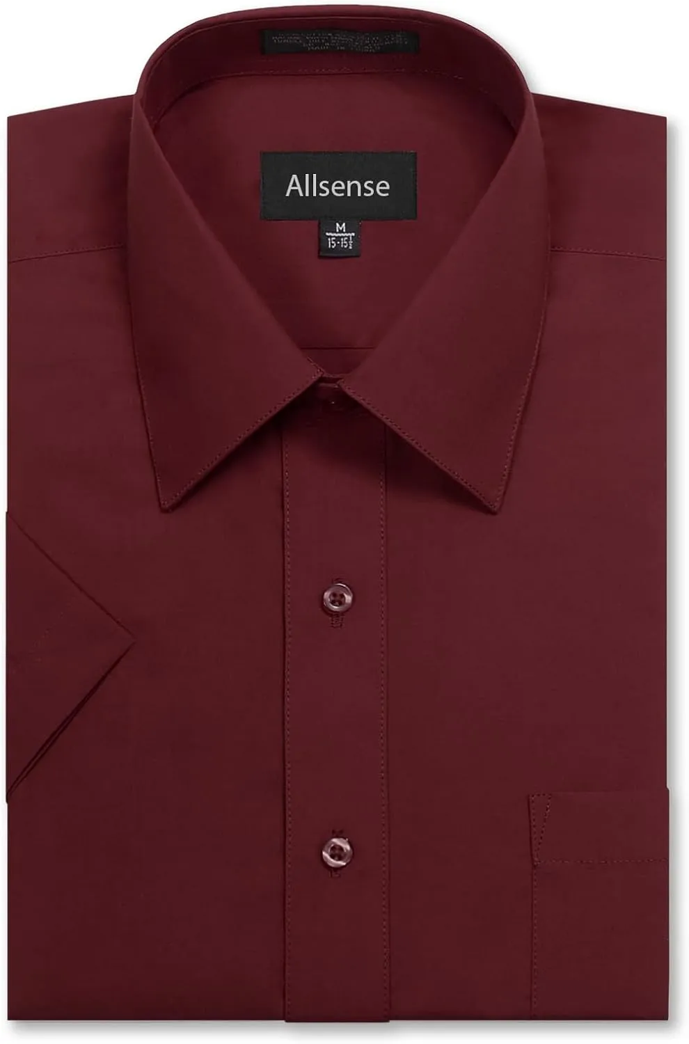 Allsense Mens Regular-Fit Short-Sleeve Dress Shirt