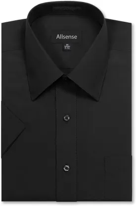 Allsense Mens Regular-Fit Short-Sleeve Dress Shirt