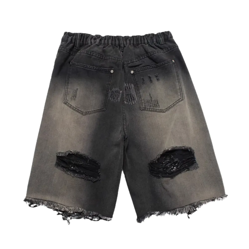 American Retro Ripped Denim Shorts