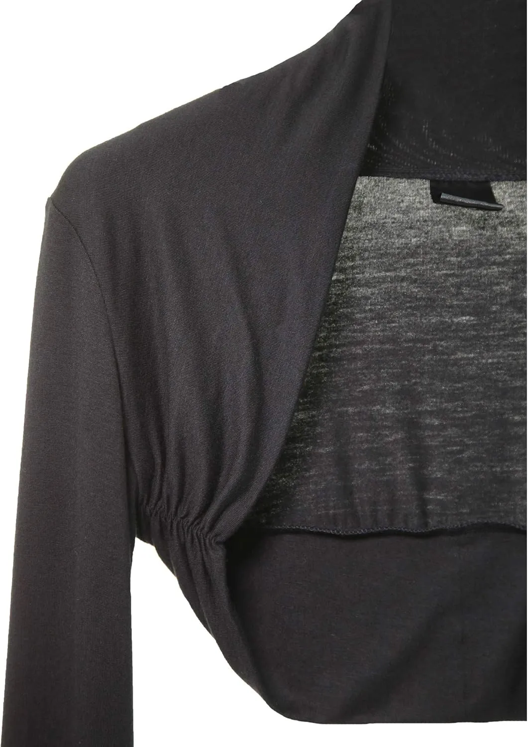 AmlieBoutik Women Long Sleeve Bolero Shrug Cropped Open Front Cardigan Jacket