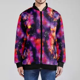 Animal Ancestors 9 Cosmic Swirl Purple and Red Zippered Collared Lightweight Jacket