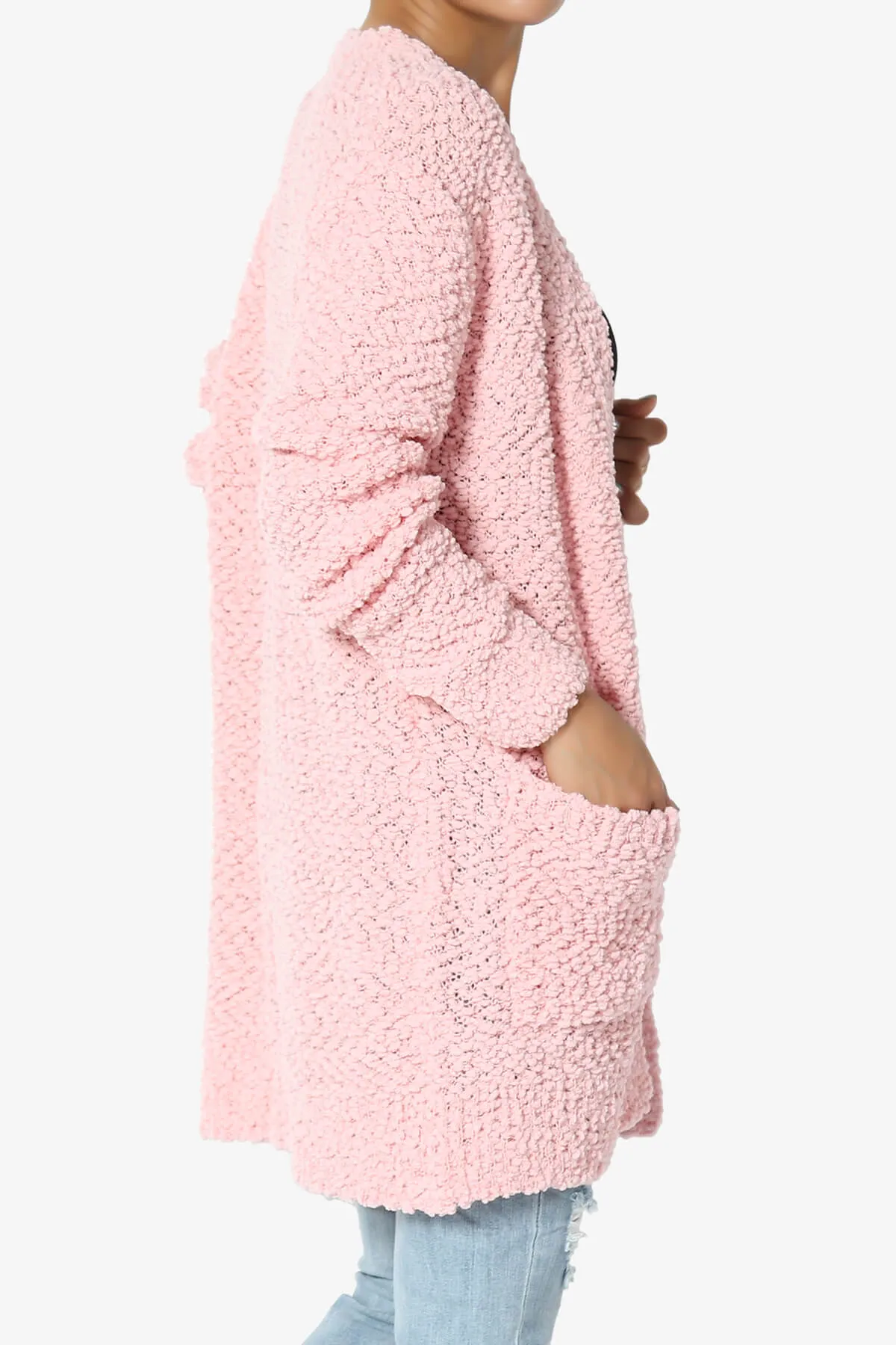 Barry Soft Popcorn Knit Sweater Cardigan PLUS