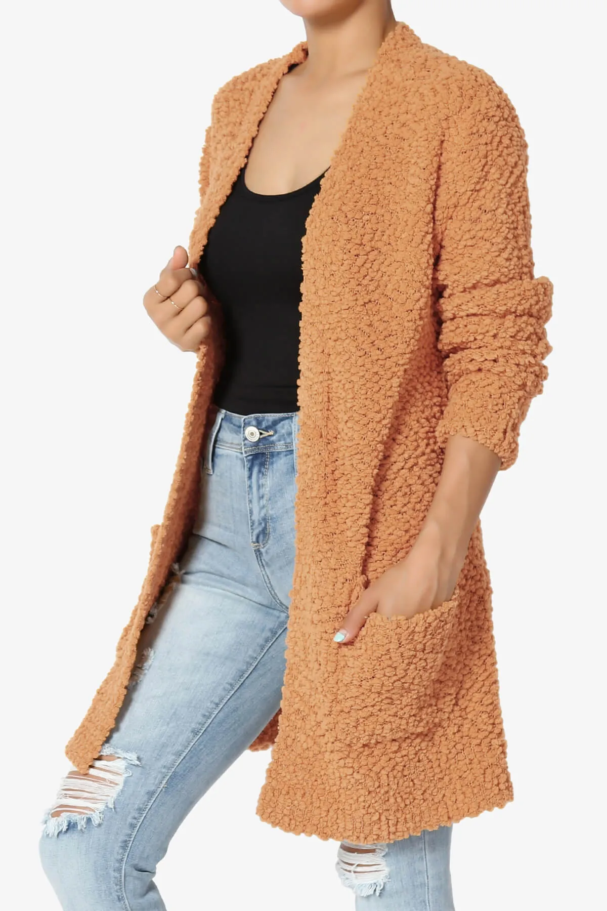 Barry Soft Popcorn Knit Sweater Cardigan PLUS
