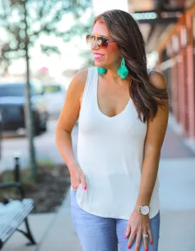 Basic V-neck Tank - Ivory