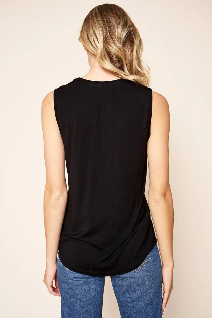 Betty V-Neck Sleeveless Tank Topb