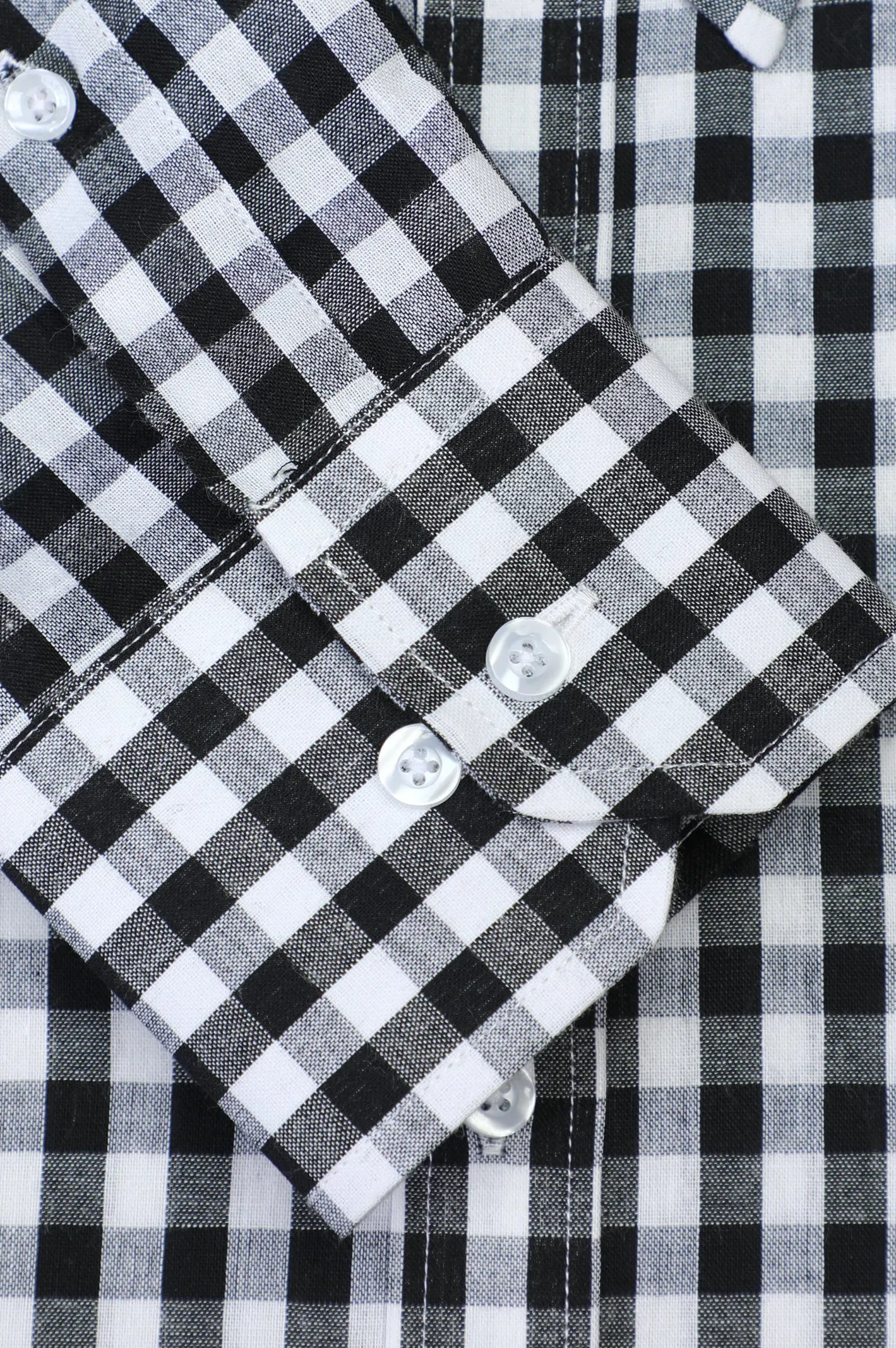 Black Gingham Casual Shirt