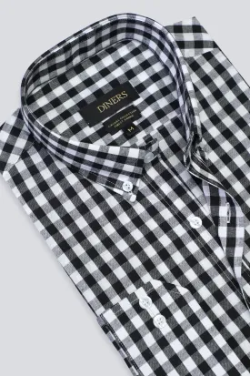 Black Gingham Casual Shirt