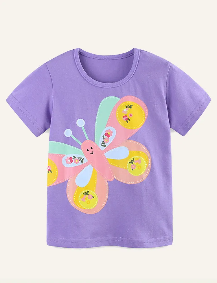Butterfly Print round Neck Pullover Top