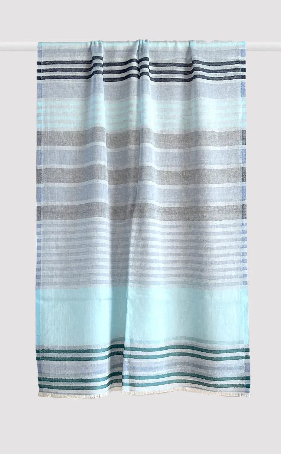 Cadet Blue Cotton Linen Stole