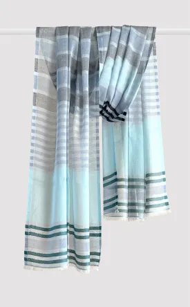 Cadet Blue Cotton Linen Stole