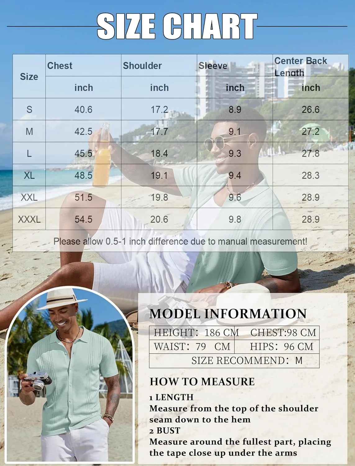 COOFANDY Men's Knit Button Down Shirt Short Sleeve Cuban Guayabera Shirts Casual Textured Polo Summer Tops