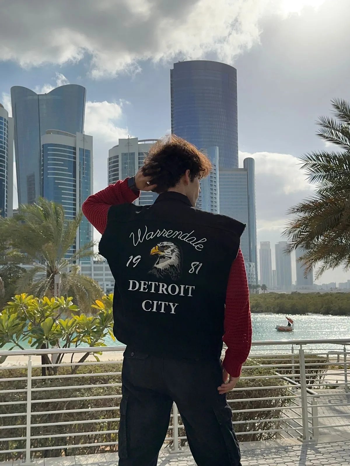 Detroit City Eagle Black Denim Vest Men | El Denim Vol. 1: Highway | Weave Wardrobe