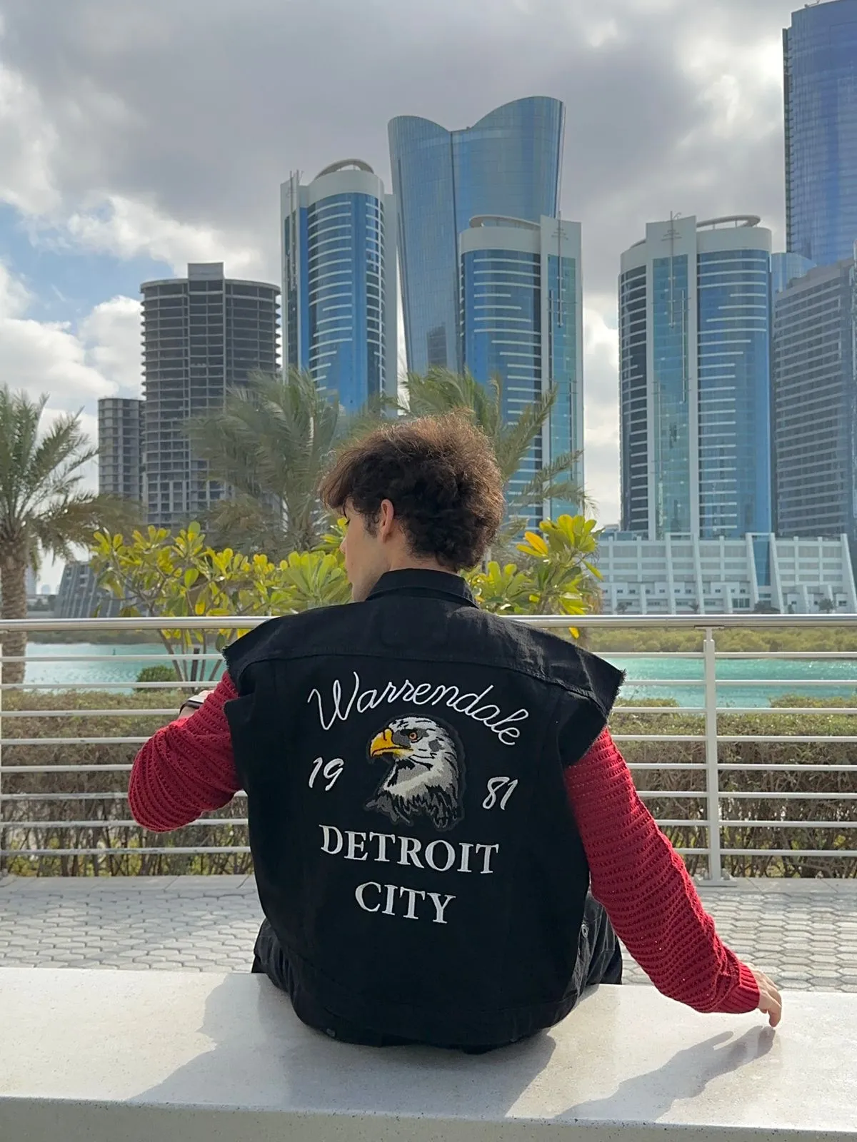 Detroit City Eagle Black Denim Vest Men | El Denim Vol. 1: Highway | Weave Wardrobe