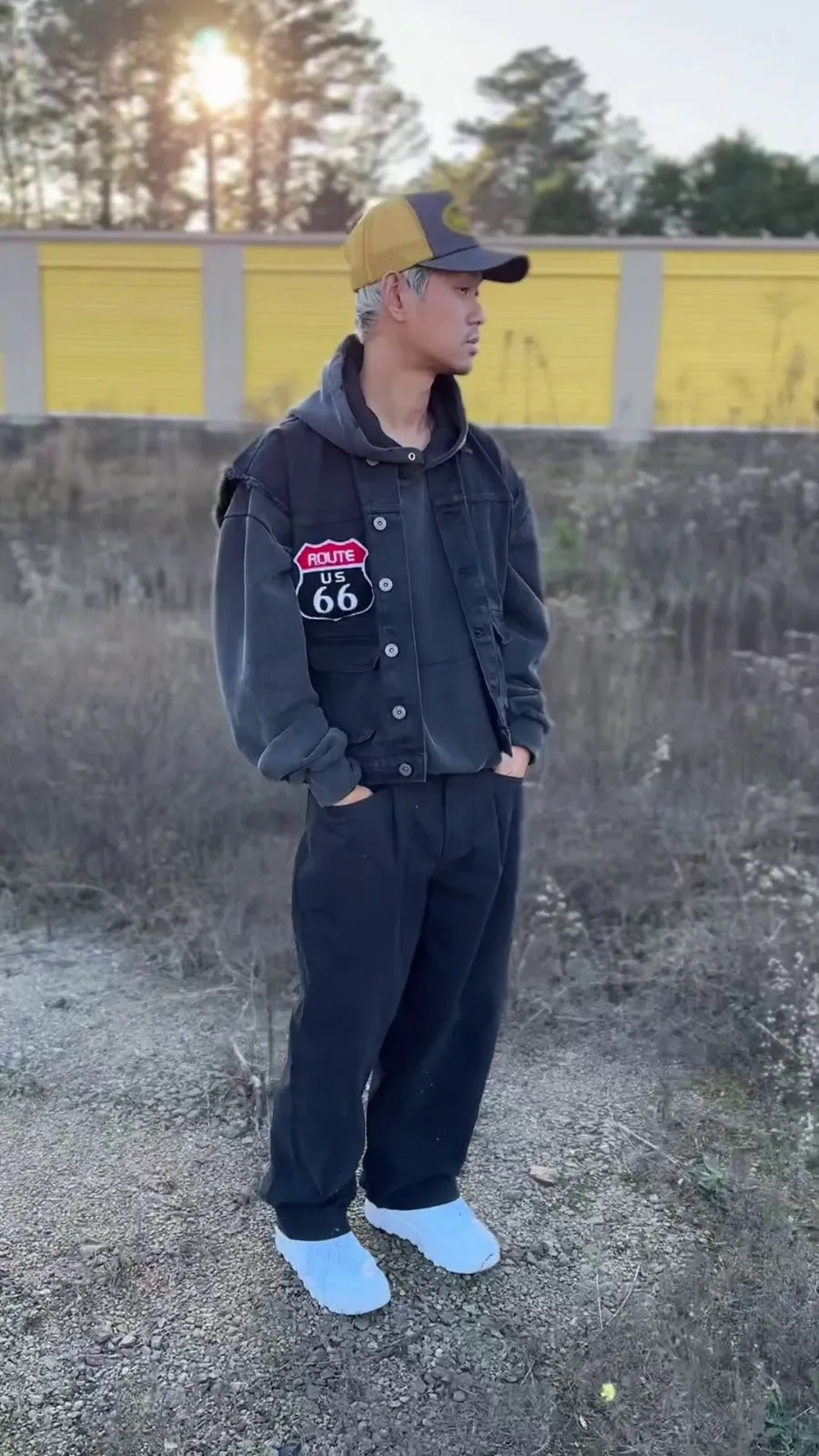 Detroit City Eagle Black Denim Vest Men | El Denim Vol. 1: Highway | Weave Wardrobe