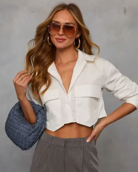 Easy Edge Cropped Button Down Top