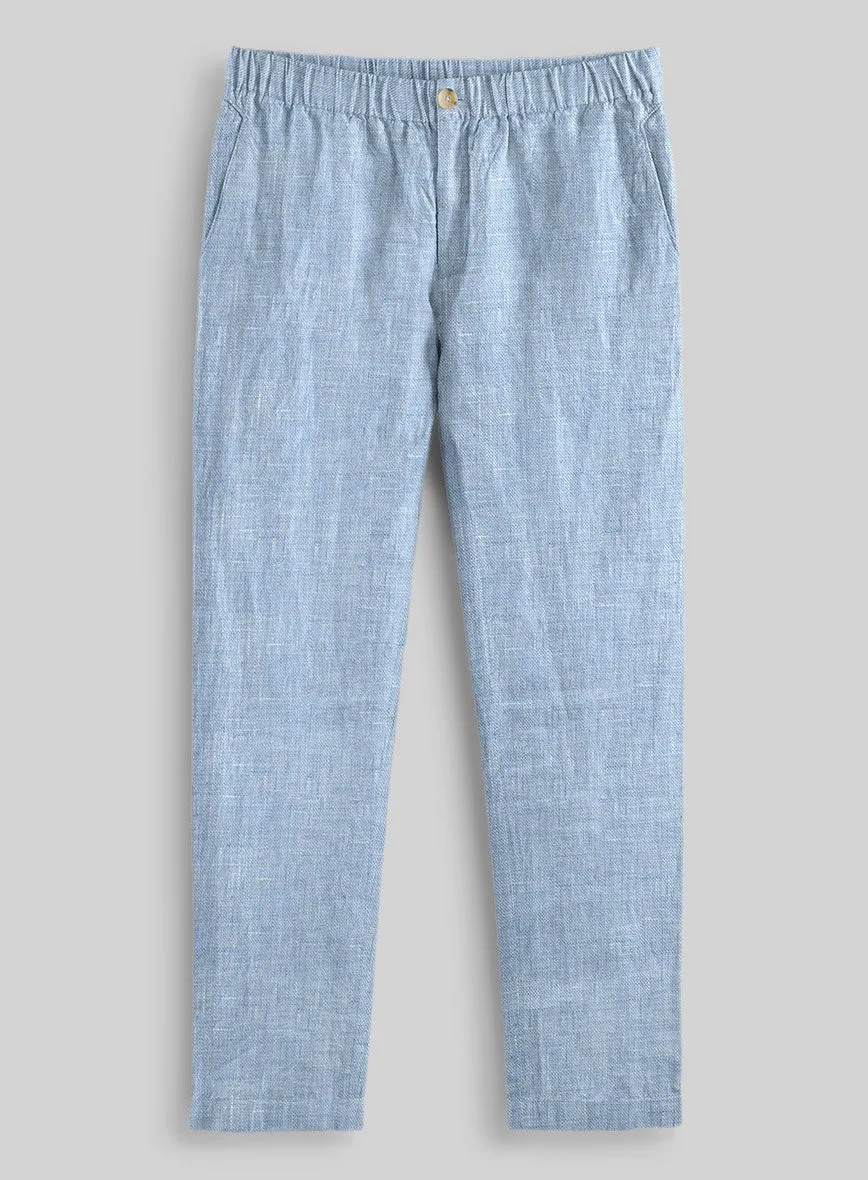 Easy Pants Tropical Blue Linen