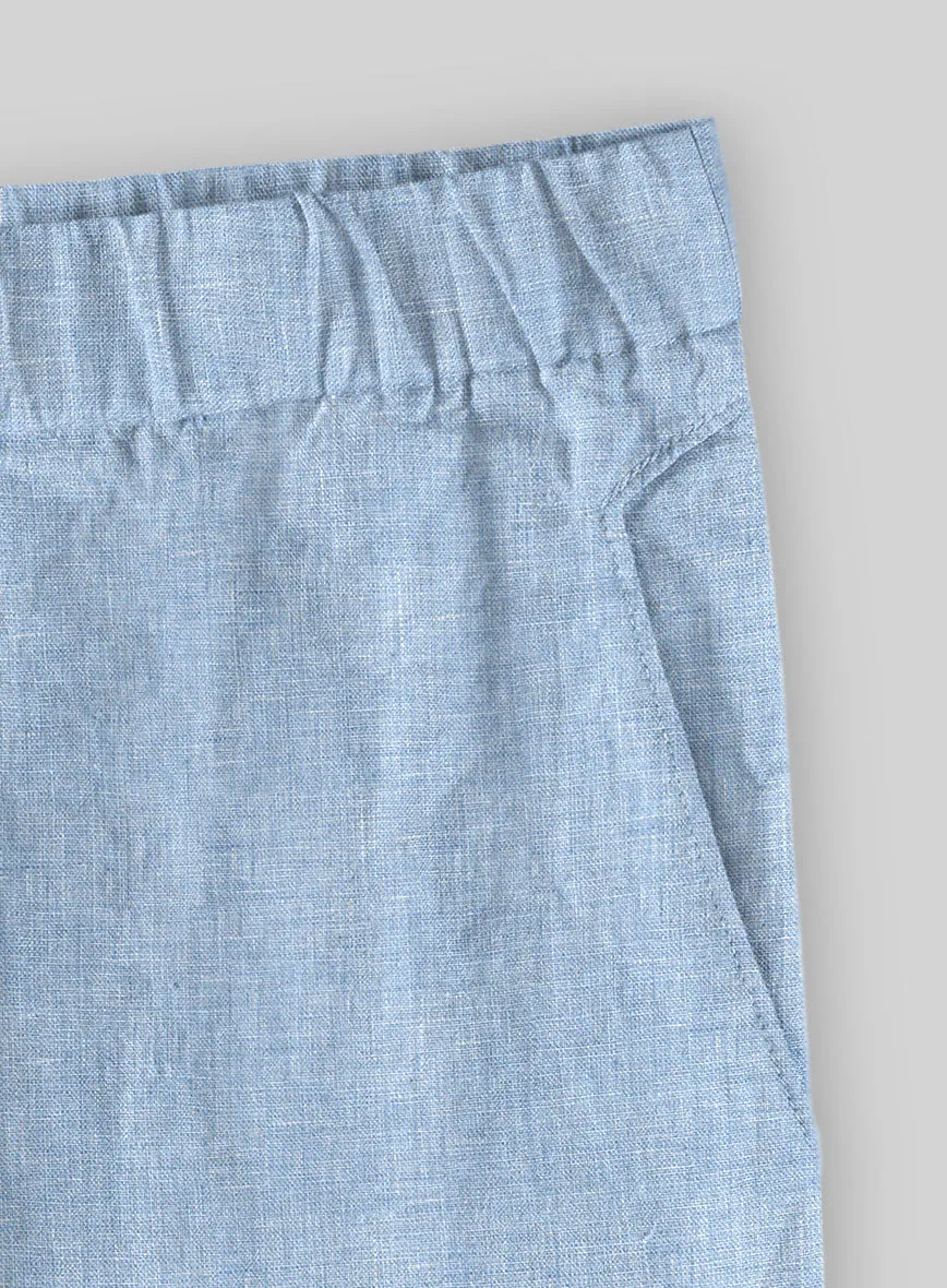 Easy Pants Tropical Blue Linen