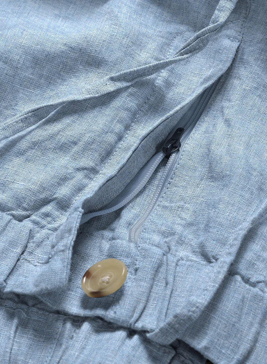 Easy Pants Tropical Blue Linen