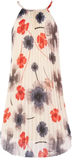 Ellames Women's 2024 Summer Spaghetti Strap Pleated Casual Swing Dress with Belt