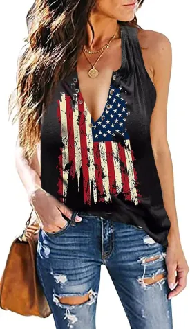 Fensajomon Skull Shirt for Women V Neck Lace Up Sleeveless Casual Summer Workout Yoga Tank Top