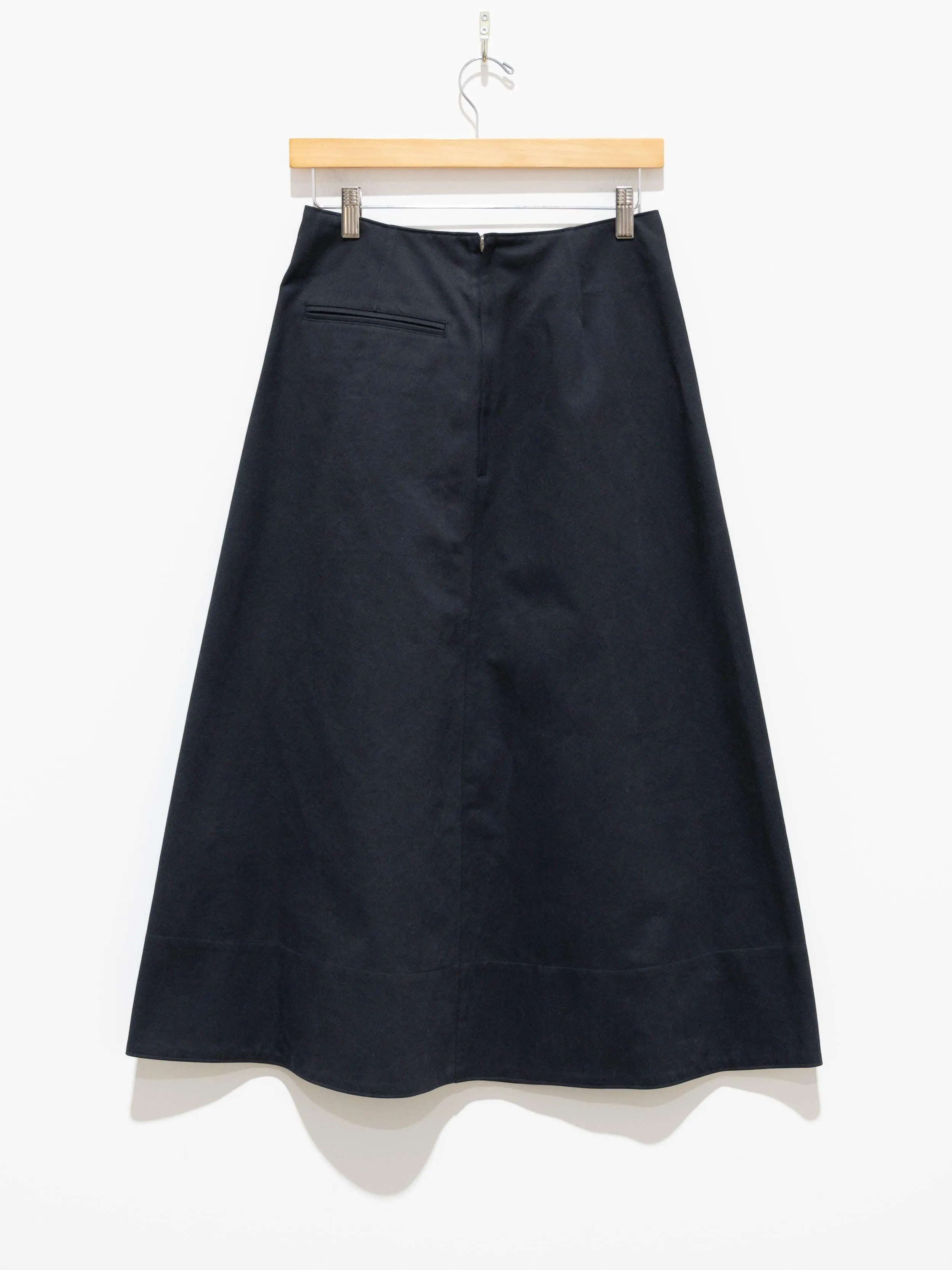 Finx Cotton Chino Flare Skirt - Navy