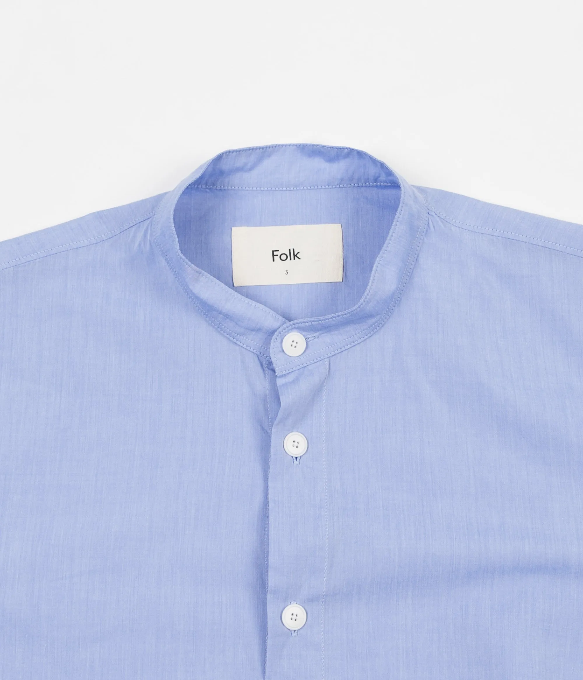 Folk Grandad Shirt - Fresh Blue