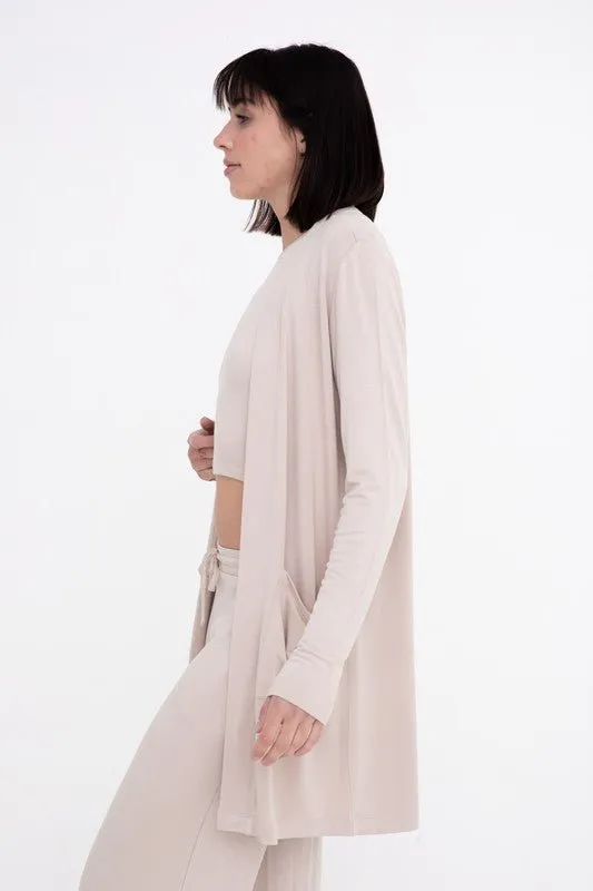 Front Open Terry Cardigan