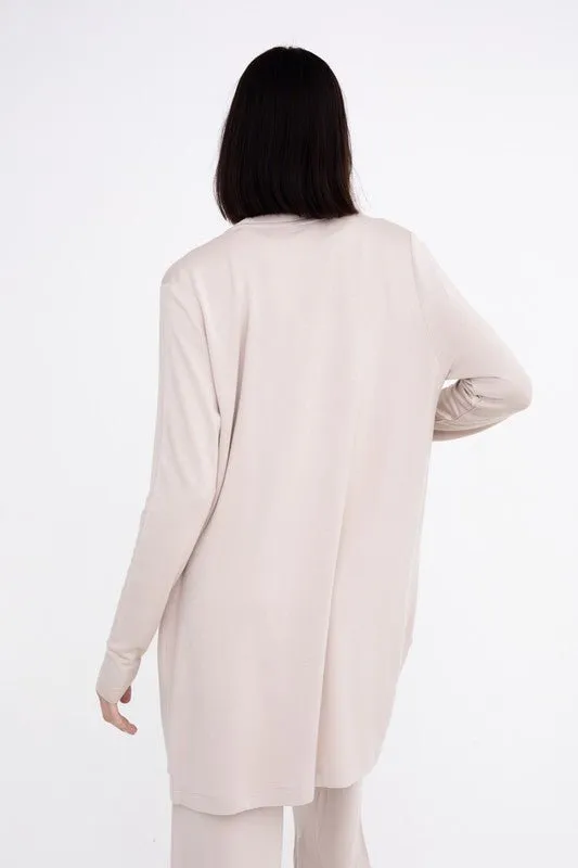 Front Open Terry Cardigan