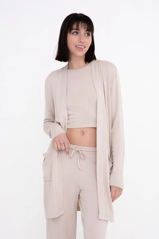 Front Open Terry Cardigan