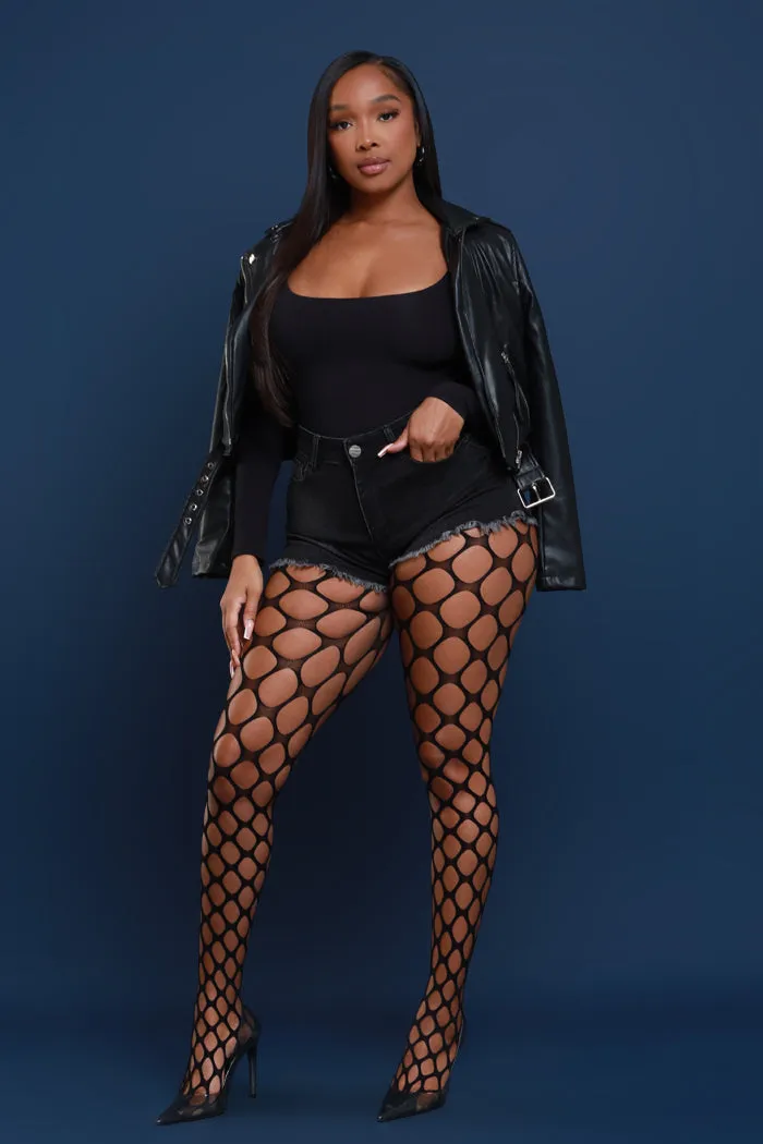 Girl Please High Rise Distressed Hourglass Shorts - Black