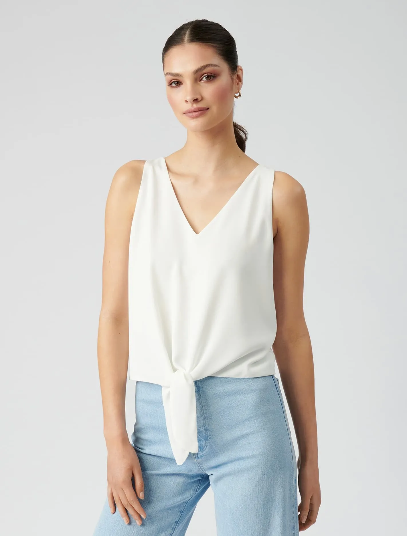 Harlow V-Neck Tie Front Tank Top