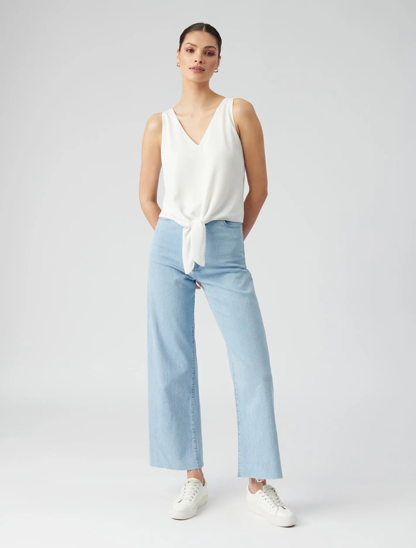 Harlow V-Neck Tie Front Tank Top
