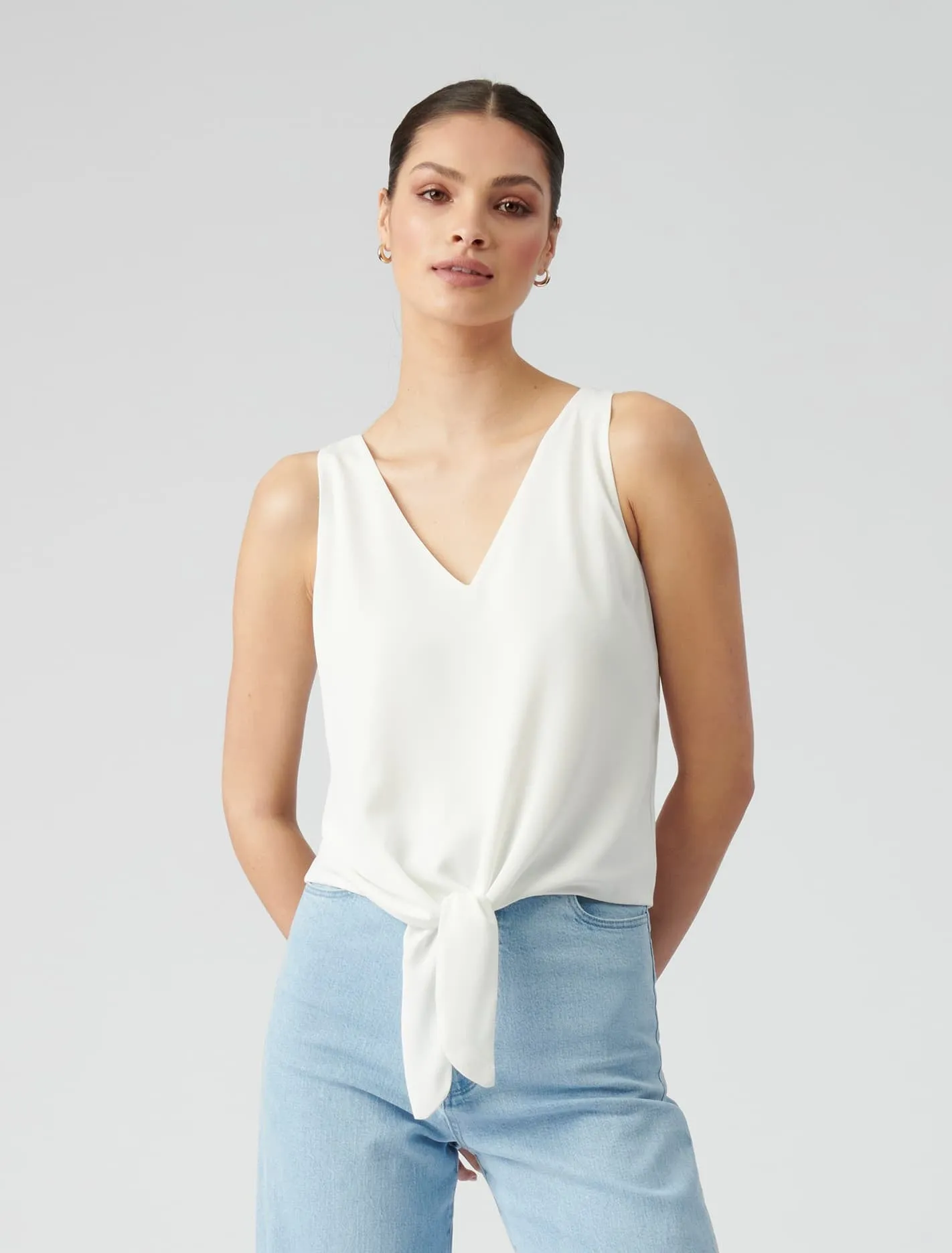 Harlow V-Neck Tie Front Tank Top