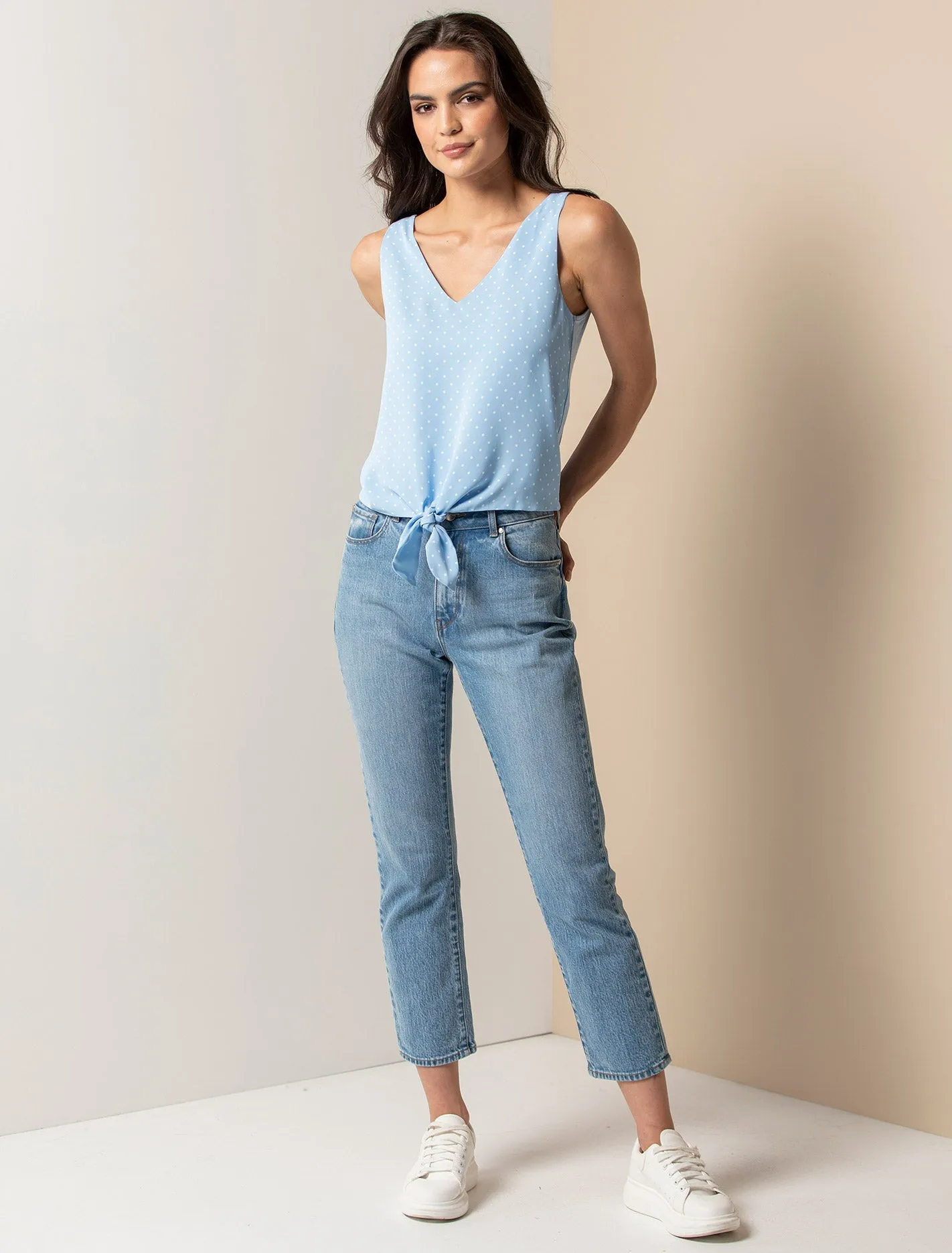 Harlow V-Neck Tie Front Tank Top