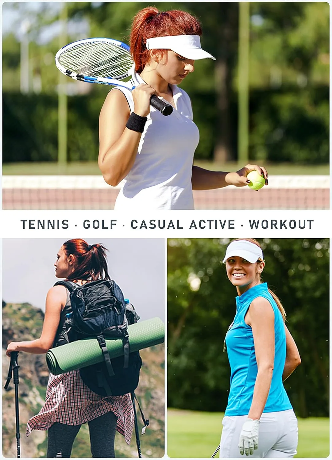 JINSHI Women's Sleeveless Golf Polo Shirts V Neck Sport Tank Top UPF50  Tennis Shirts Quick Dry