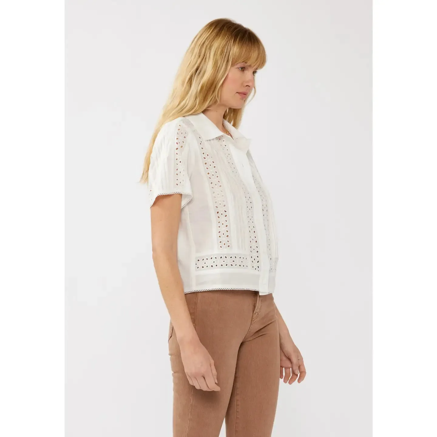 Just A Peek Floral Eyelet Top