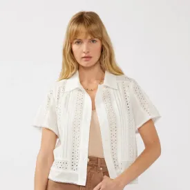 Just A Peek Floral Eyelet Top