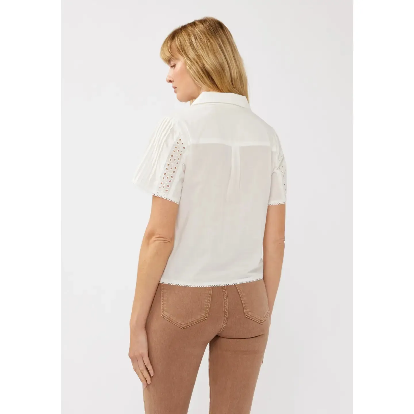 Just A Peek Floral Eyelet Top