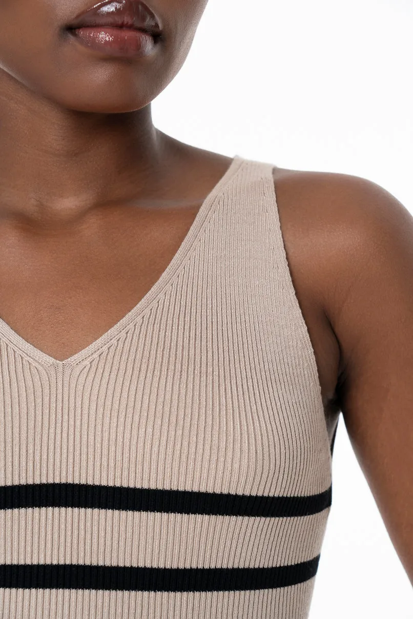 Knit Tank Top _ 158887 _ Beige