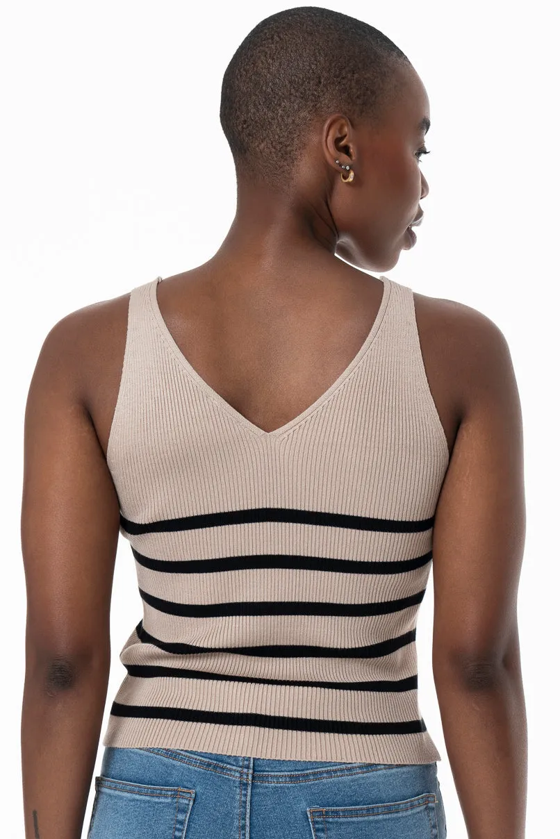 Knit Tank Top _ 158887 _ Beige