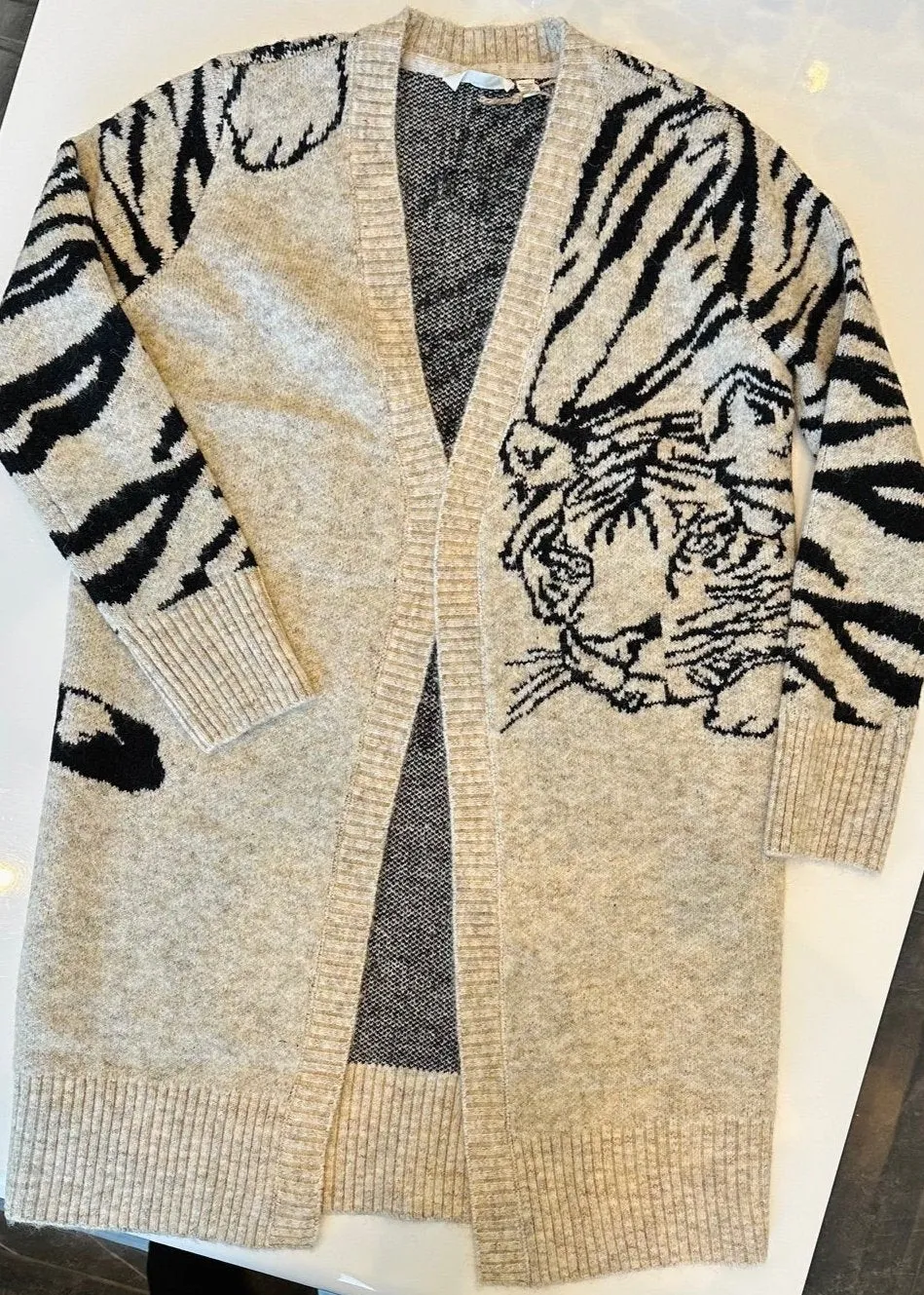 KYANA OPEN FRONT TIGER CARDIGAN