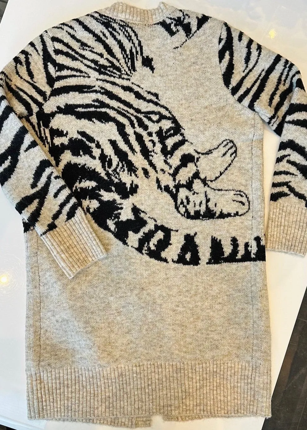 KYANA OPEN FRONT TIGER CARDIGAN
