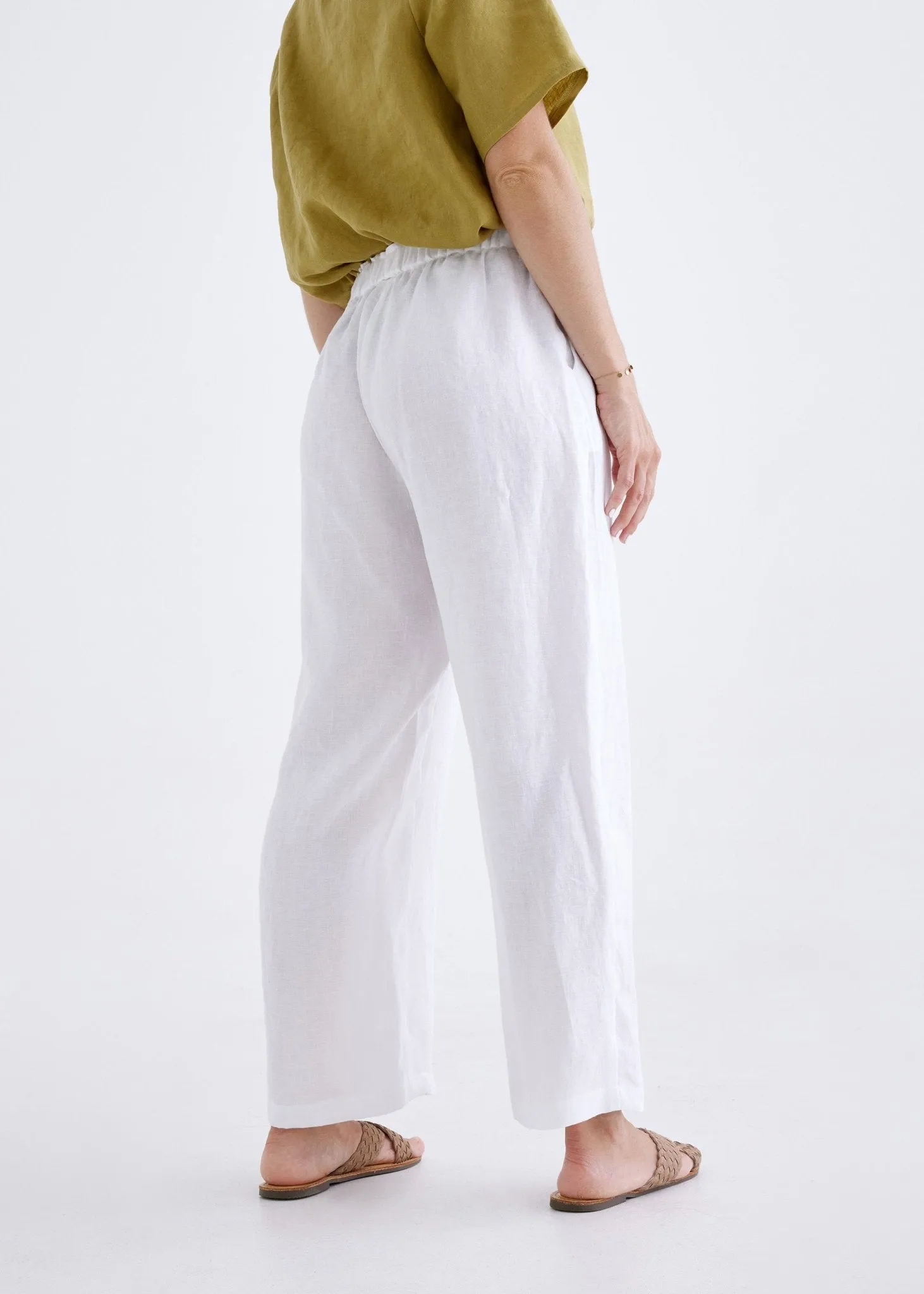 Lana Linen Pants in White