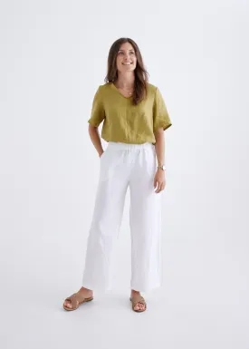 Lana Linen Pants in White