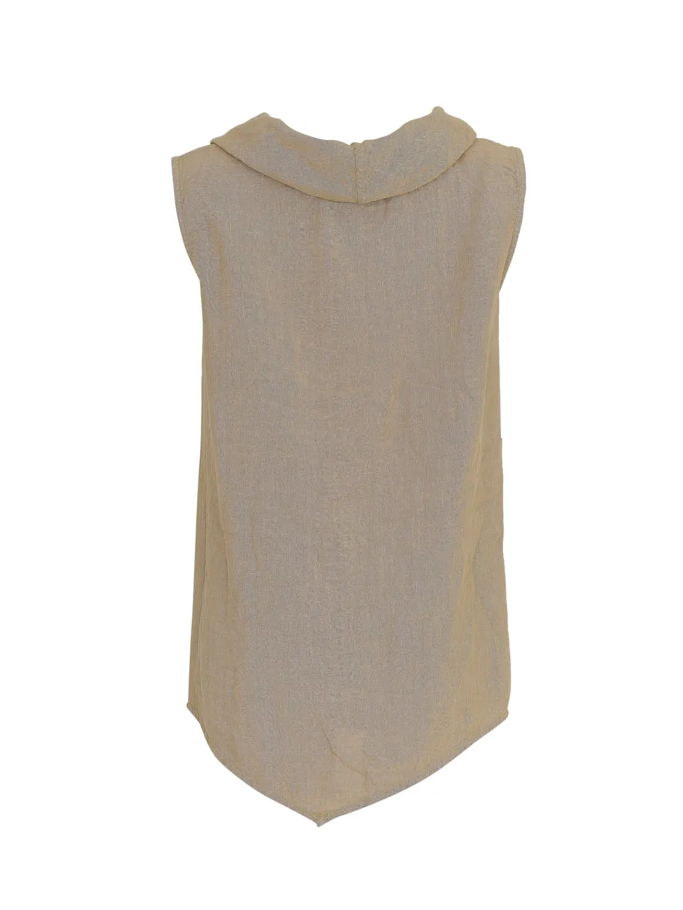 LINEN SLEEVELESS COWL TOP