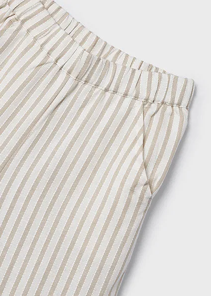 Linen Striped Wide Leg Pants Set